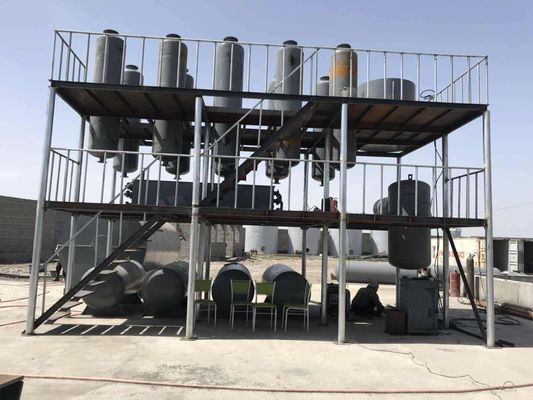 10-15 tonnes de capacité ligne de production de recyclage des huiles de transformation des déchets de pétrole noir en diesel